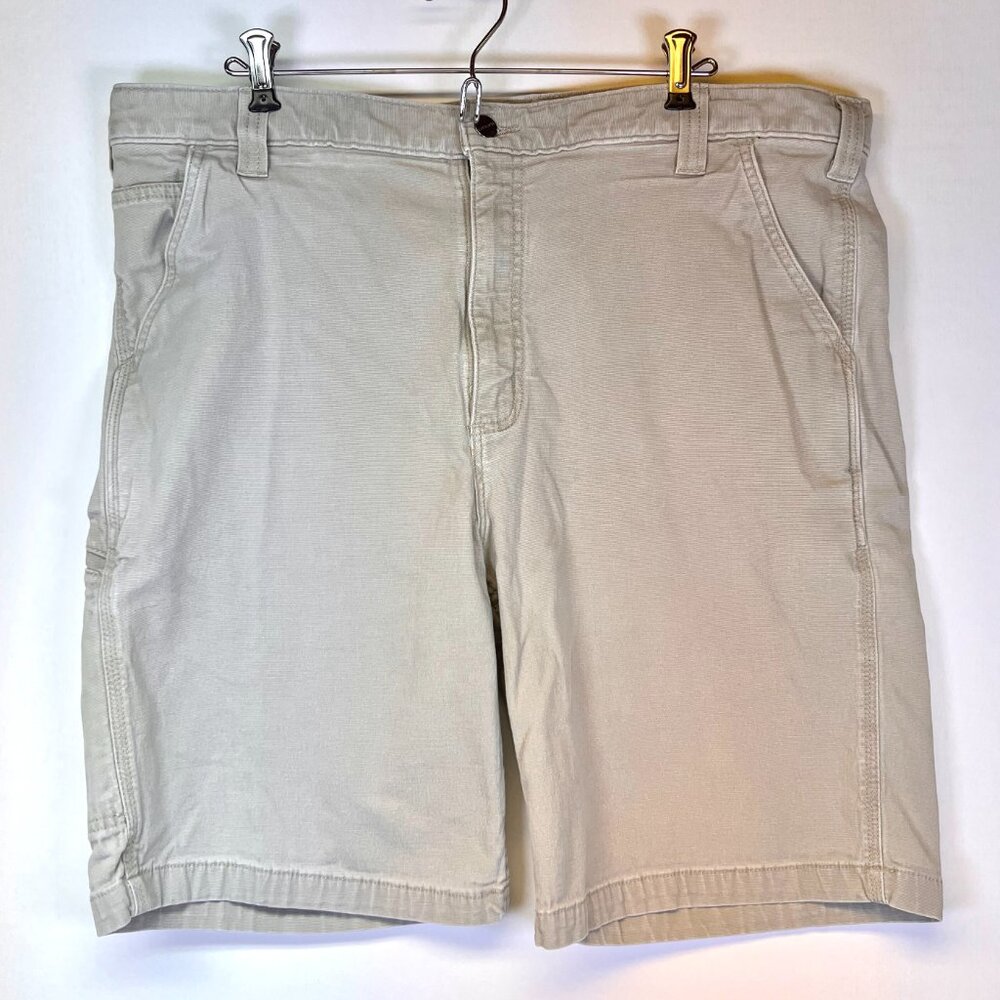 Carhartt Shorts Mens 40 Tan Relaxed Rigby Dungaree Canvas Utility Workwear Flex